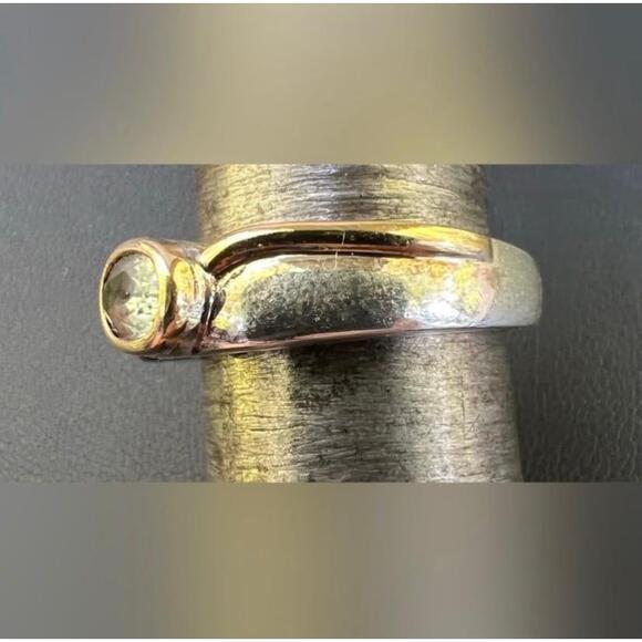 18K Gold and Sterling Silver Lolite Stone Ring Size 7 - Picture 3 of 11